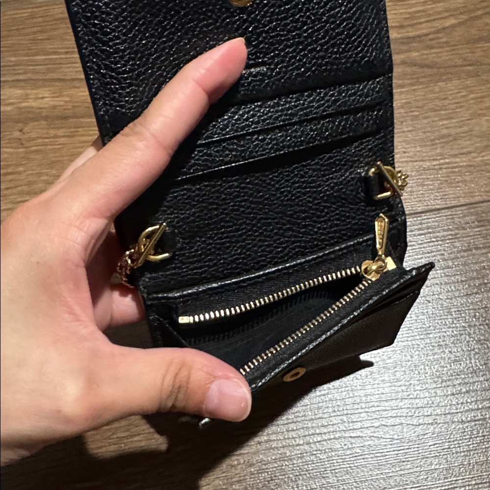 Gucci Horsebit Black Leather Chain Wallet Gold Chain Crossbody Wallet on Chain - Picture 5 of 7